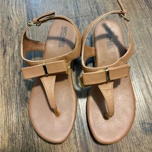 Michael Kors Gold and Tan Sandals